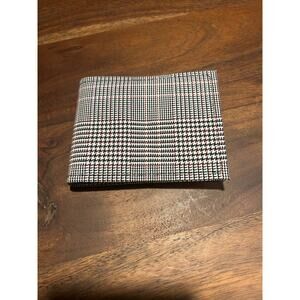 Vintage Sutherland Men’s Wallet – Houndstooth Plaid Fabric, Black Interior